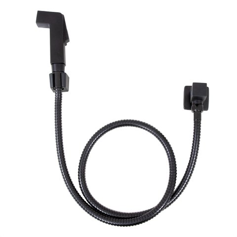 Ducha Higiênica Quadrada Com Registro em Metal Black Matte