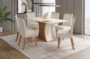 Ver imagem 1 de Mesa de Jantar Luiza 160 6 Cad. Bella Linho - Henn