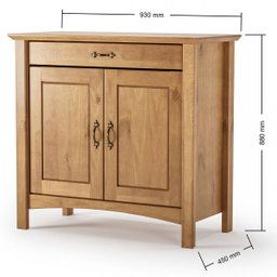 Cristaleira 2 Portas de Vidro e Buffet Aparador 93 Cm 100% Madeira Bella Carvalho Fosco - 7