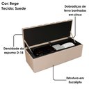 Ver imagem 5 de Cabeceira e Recamier Bau Casal 140 Cm Dalia Suede Bege Artte