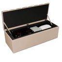 Ver imagem 7 de Cabeceira e Recamier Bau Casal 140 Cm Dalia Suede Bege Artte