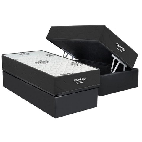 Cama Box Baú Solteiro + Colchão Ortopédico Inovaflex Star