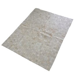 Tapete de Couro Quadriculado 2,00 X 1,50 M Branco Natural - 2