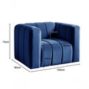 Ver imagem 2 de Poltrona Mona Veludo Encosto Alto Espuma D28 Azul Bella Decor
