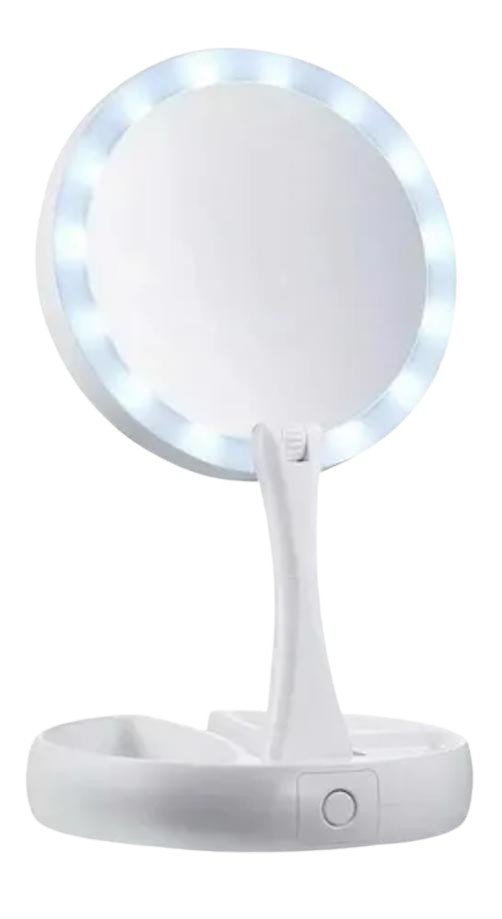 Ver imagem 1 de Espelho Maquiagem Aumento 10x Dupla Face Luz Led Organizador