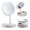 Ver imagem 2 de Espelho Maquiagem Aumento 10x Dupla Face Luz Led Organizador