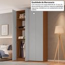 Ver mais imagens de Guarda-Roupa Solteiro com 4 Portas e 3 Gavetas 137,5cm Multimóveis Crrui-GRP118 Madeirado/Cinza