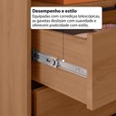Ver imagem 3 de Guarda-Roupa Solteiro com 4 Portas e 3 Gavetas 137,5cm Multimóveis Crrui-GRP118 Madeirado/Cinza