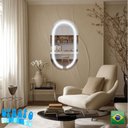 Ver imagem 7 de Espelho Oval 75x50cm Iluminado 3 Leds Touch Screen