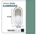 Ver imagem 2 de Espelho Oval 75x50cm Iluminado 3 Leds Touch Screen
