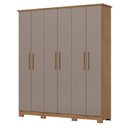 Ver imagem 1 de Guarda Roupa Casal 6 Portas 3 Gavetas Cover D230 Nature Avelã - Henn