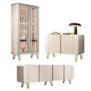Ver imagem 1 de Conjunto Decorativo 1 Cristaleira e 2 Buffets Évora/saluti/benvenuto Off White G26 - Hb Móveis