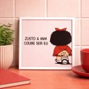 Ver imagem 1 de Quadro Justo a Mim Coube Ser Eu 33x33cm Mold Branca Vidro