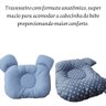 Kit Protetor Cinto+travesseiro Cabeça Chata+rolo Segura Bebe Multiflex Cinza Poá - 4
