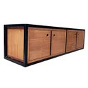 Ver mais imagens de Nicho para Parede com Portas - Madeira e Ferro - Decoração Industrial - Preto e Castanheira