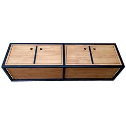 Nicho para Parede com Portas - Madeira e Ferro - Decoração Industrial - Preto e Castanheira - 6