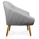 Ver imagem 6 de Kit 2 Poltronas Giovana Corino Cinza Pés Palito Castanho - D'Rossi