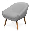 Ver imagem 5 de Kit 2 Poltronas Giovana Corino Cinza Pés Palito Castanho - D'Rossi