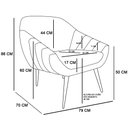 Ver mais imagens de Kit 2 Poltronas Giovana Corino Cinza Pés Palito Castanho - D'Rossi
