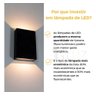 Arandela Blindada Efeito 2 Fachos Duplo Led 4w 3000k Oferta! - Preto Bco Quente - 110v/220v - 5