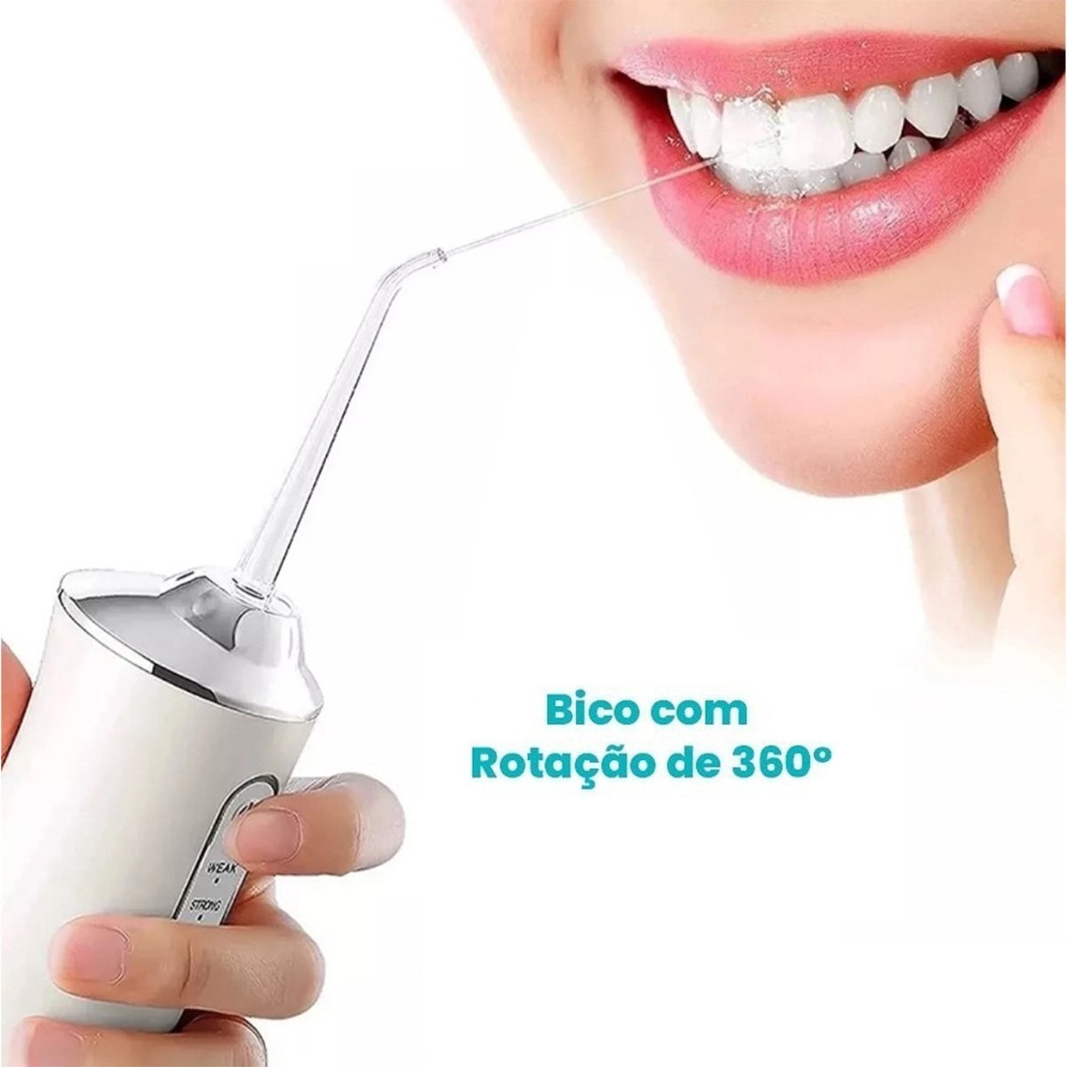 Irrigador Jato de Limpeza Dental Higiene Bucal Oral Eletrico Escova Dentes Lingua Gengiva Protese Ap - 5
