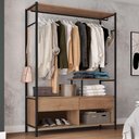 Ver imagem 3 de Guarda Roupa Solteiro Industrial 187x119 Cm 2g Barcelona Demolição Preto Artef