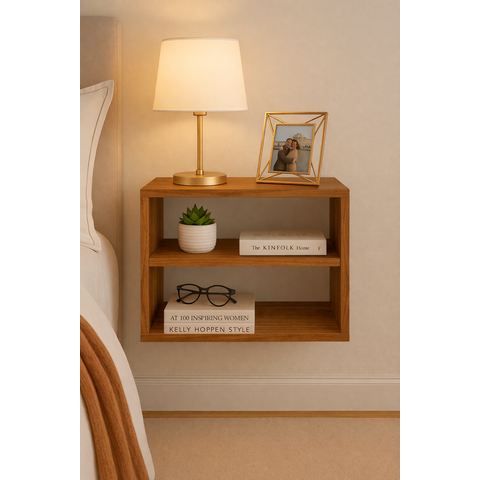 Mesa Cabeceira Criado Suspenso Mudo Mesinha Quarto Cama Mdf Fosco:freijó