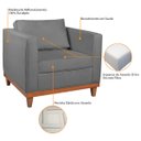 Ver imagem 7 de Kit Sofá 3 Lugares e 2 Poltronas Europa 180 cm Estilo Conforto e Elegância Suede Cinza - ADJ Decor
