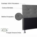 Ver imagem 4 de Kit Cabeceira e Calçadeira Baú Casal 1,40m Berlim Corano Cinza - Pallazio