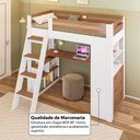 Ver imagem 6 de Cama Infantil Multifuncional Glass 6 Gavetas Branco/Freijó - Pnr Móveis