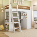 Ver imagem 1 de Cama Infantil Multifuncional Glass 6 Gavetas Branco/Freijó - Pnr Móveis