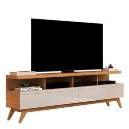 Rack para Tv até 65 Polegadas Vivare 1.6 Wood Nature/off White - Jlar Móveis - 1