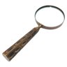 Lupa de Aumento de Metal Bronze com o Cabo de Resina Marrom - 1