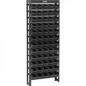 Estante metálica com gavetas modelo prático 60/3 cor preta Vonder