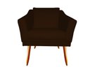 Ver imagem 3 de Kit Namoradeira + 1 Poltrona Decorativa Agatha Couro Marrom Pés Madeira Mz Decor