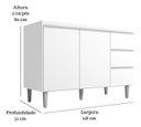 Ver imagem 2 de Balcão P/pia Andreia S/tampo 120cm 2 Portas 3 Gvtas