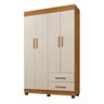 Roupeiro Copacabana New com 4 Portas sem Espelho Benetil Cinamomo- Off White - 1