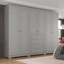 Ver imagem 1 de Guarda Roupa Casal 6 Portas 4 Gavetas com Pés Americano Henn