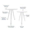 Ver imagem 5 de Conjunto de Mesa Lateral Dupla Lévis Redonda Sala Branco/Branco
