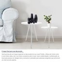 Ver imagem 2 de Conjunto de Mesa Lateral Dupla Lévis Redonda Sala Branco/Branco