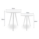 Ver imagem 6 de Conjunto de Mesa Lateral Dupla Lévis Redonda Sala Branco/Branco