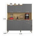 Ver imagem 2 de Armário de Cozinha Compacta 6 Portas 1 Gaveta Gênova - Freijó/gris