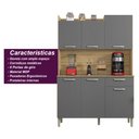 Ver imagem 6 de Armário de Cozinha Compacta 6 Portas 1 Gaveta Gênova - Freijó/gris