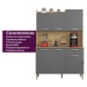 Armário de Cozinha Compacta 6 Portas 1 Gaveta Gênova - Freijó/gris - 6