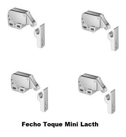 Kit com 4 Fecho Toque Mini Lacth para Portas de Armários - 1