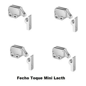 Kit com 4 Fecho Toque Mini Lacth para Portas de Armários