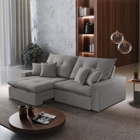 Sofá Retrátil e Reclinável Império 230 Cm Braço 25 Cm Meu Sofá Online