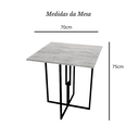 Ver imagem 3 de Mesa Quadrada Industrial 70cm Dourada Tampo Madeira Branco Don Castro Decor Industrial Premium