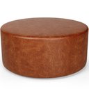 Ver imagem 1 de Puff Redondo Orgânico para Living 90cm Lola W01 Couríssimo Camel - Lyam Decor