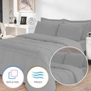 Ver imagem 2 de Edredom Casal Queen 5 Peças Leve para Verão Função Cobre Leito Cinza Casa Dona